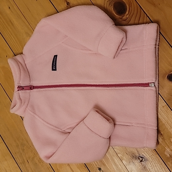 Columbia Other - Columbia Infant 12-18 Months light pink Fleece Coat with burgendy zipper.